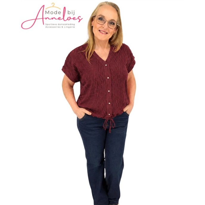 Enjoy Blouse drawstring relief 183611 Port